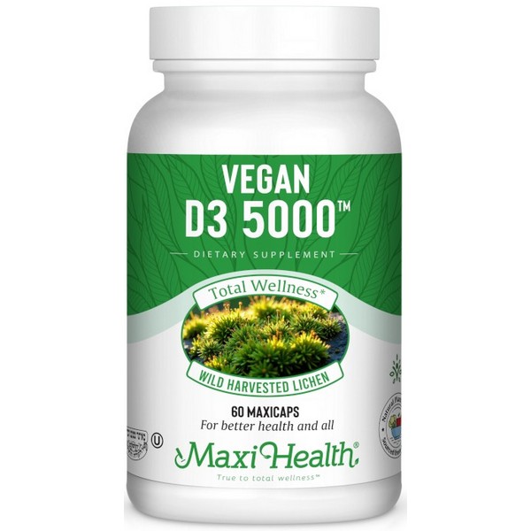 Maxi Health Vegan D3 5000 IU 60 Capsules Vegan Kosher Supplement